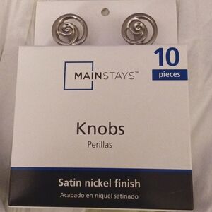 Cabinet Knobs Drawer Pulls Satin Nickle Set of 10 New Brainerd Capital Knob 1